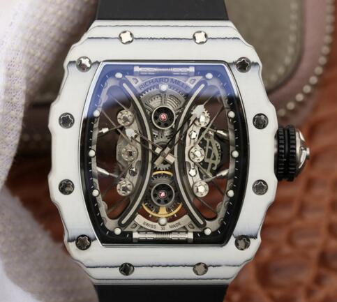 Review fake Richard Mille RM53-01 Carbon black rubber mens watches - Click Image to Close